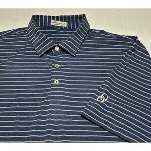 Peter Millar Summer Comfort Striped Polo Golf Shirt Mens XL Casual LOGO *READ**